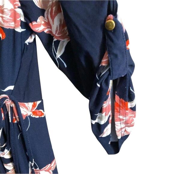 Beeches Brook Dress Women’s Size L Knit Wrap Black Floral Career Work Surplice - Picture 10 of 11